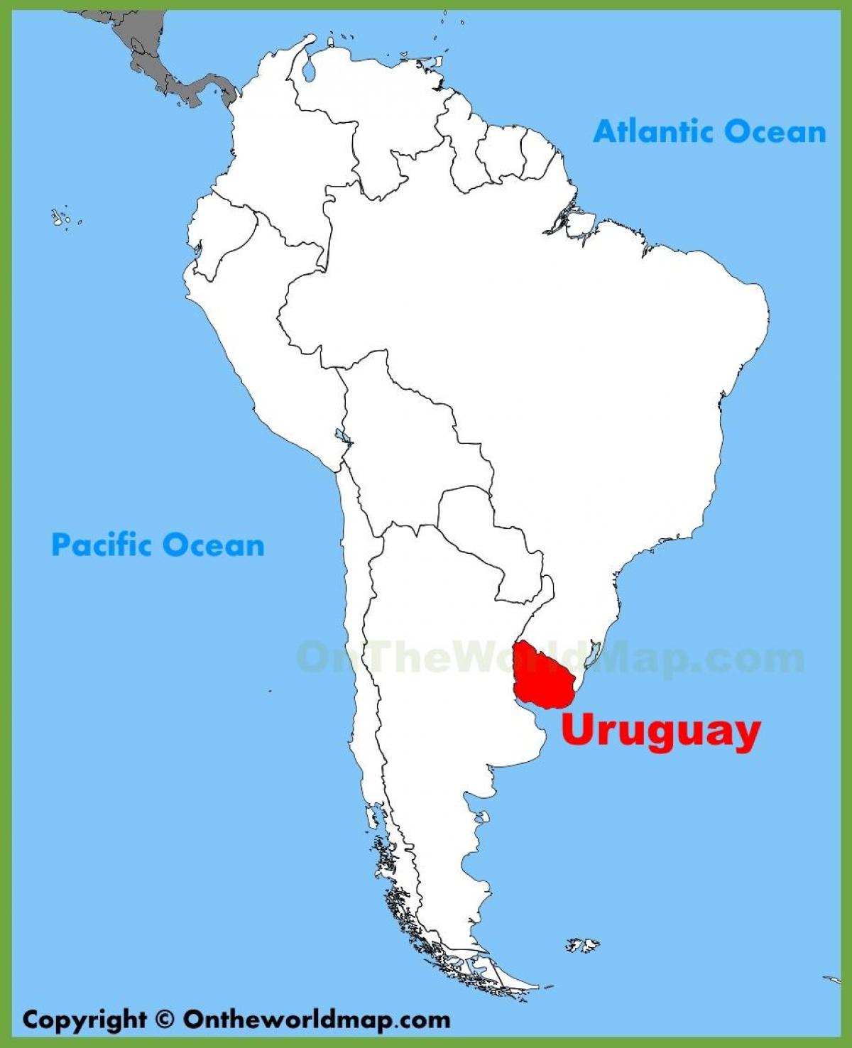Karta Urugvaj Južna Amerika