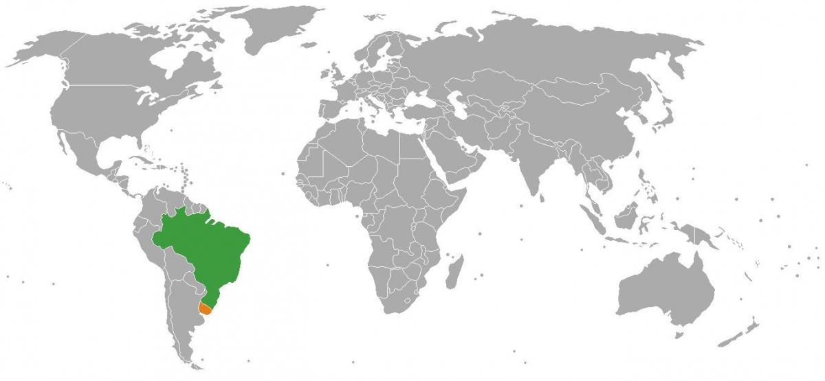 Urugvaj lokacija na karti svijeta